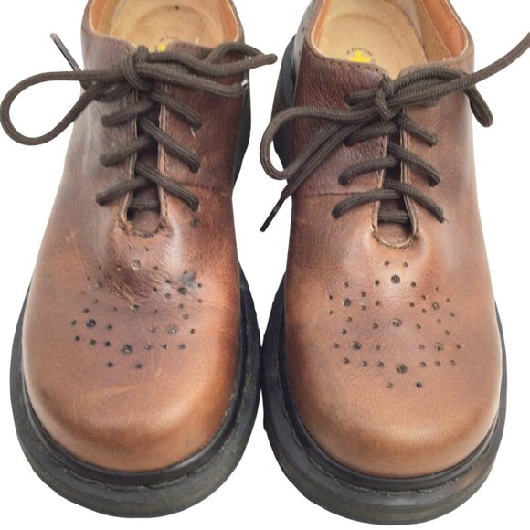 Dr. Martens 3BY2 Leather Platform Oxford Loafers Womens 7 Brown - Picture 3 of 11